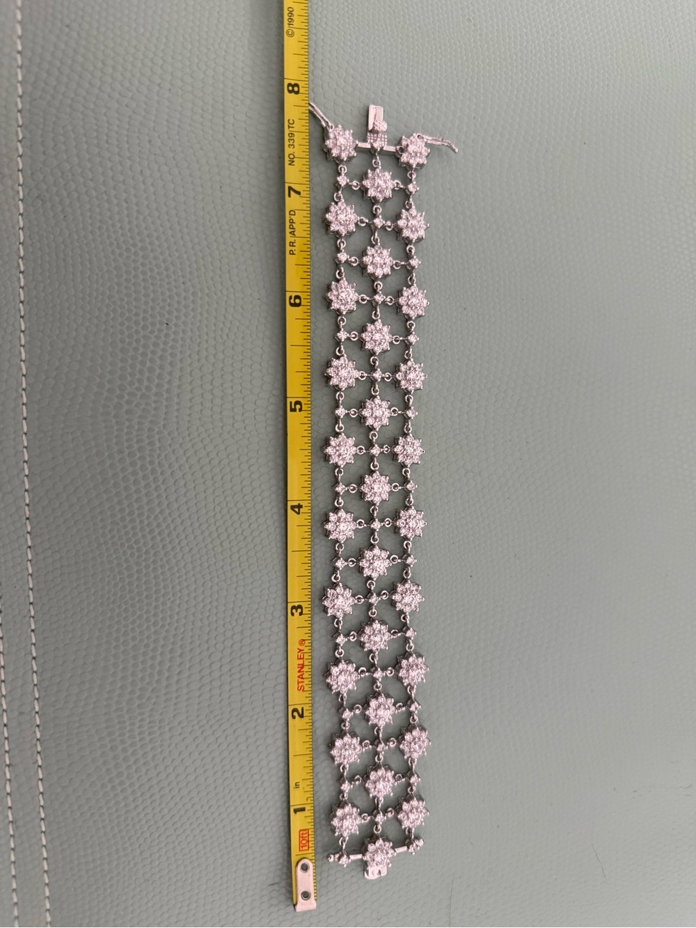 Sterling Silver Floral Crystal Bracelet - Picture 5 of 6